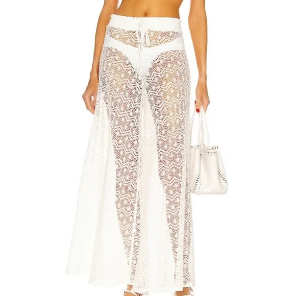 Worn twice PATBO white crochet beach pants - Picture 2 of 5